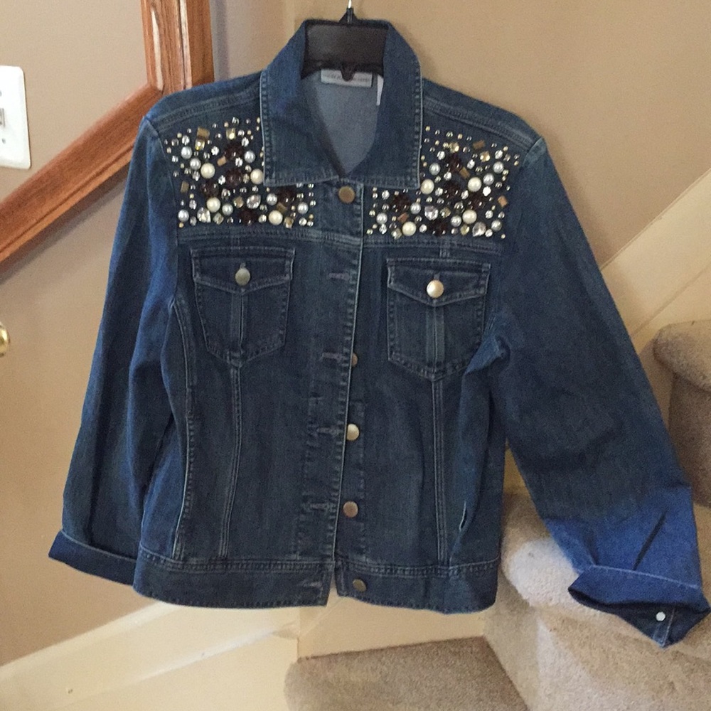 Chico’s platinum denim jacket 2